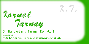 kornel tarnay business card